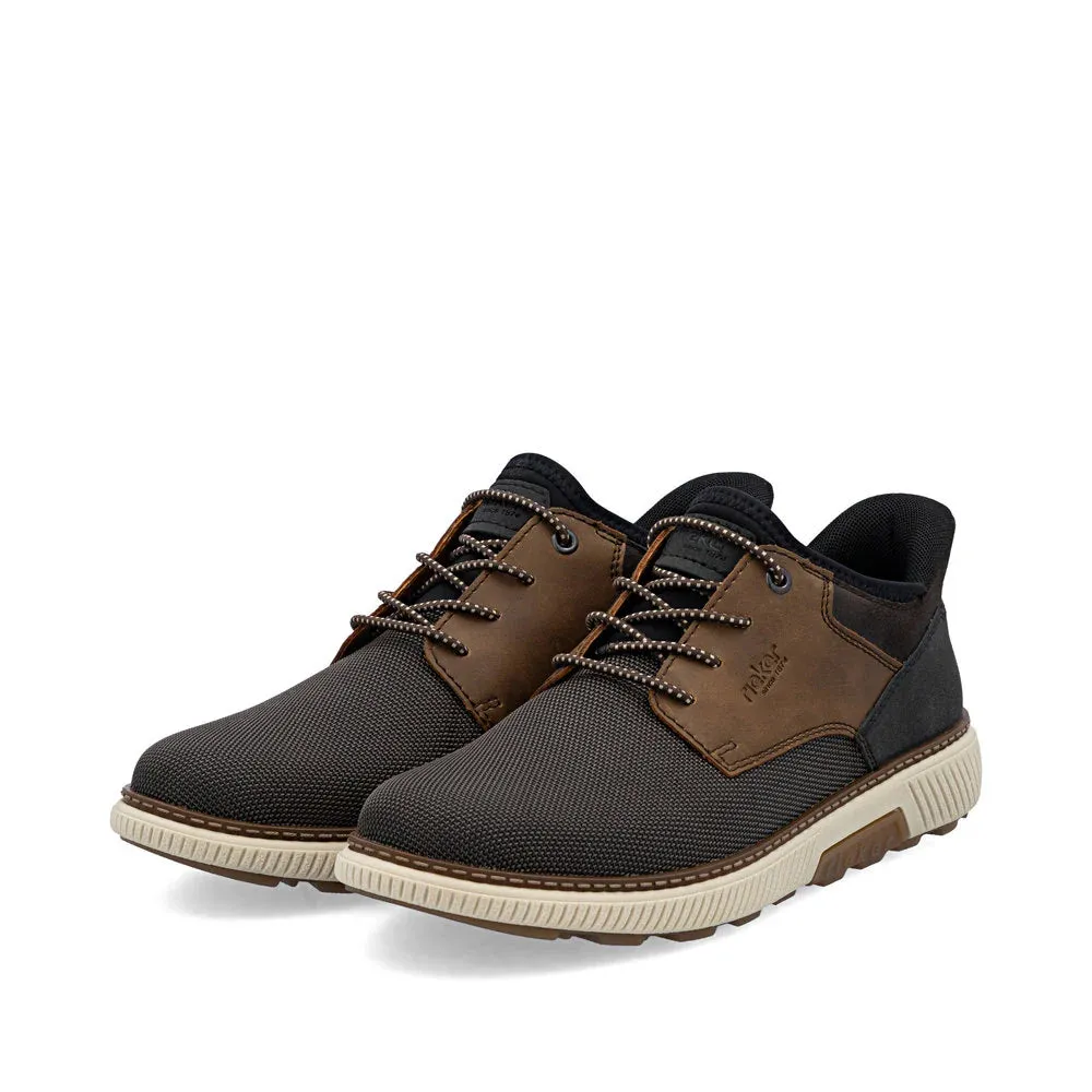 Rieker Men's Stan 57 Shoe in Black/Brown Storm Step Track Hike