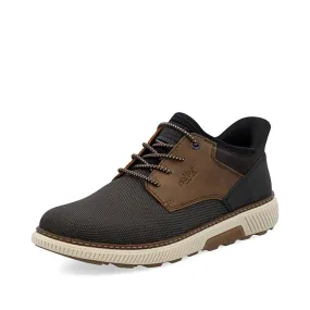Rieker Men's Stan 57 Shoe in Black/Brown Smart Pair