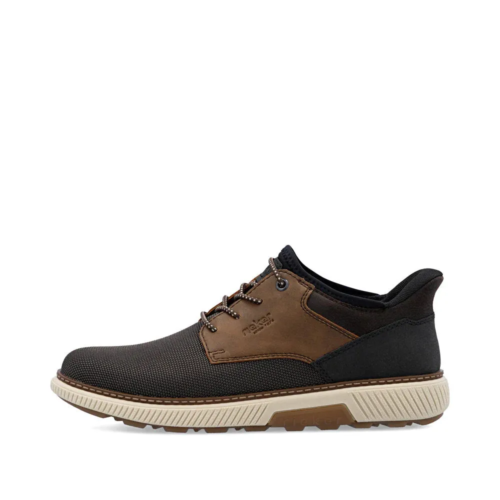 Flat Style Rieker Men's Stan 57 Shoe in Black/Brown