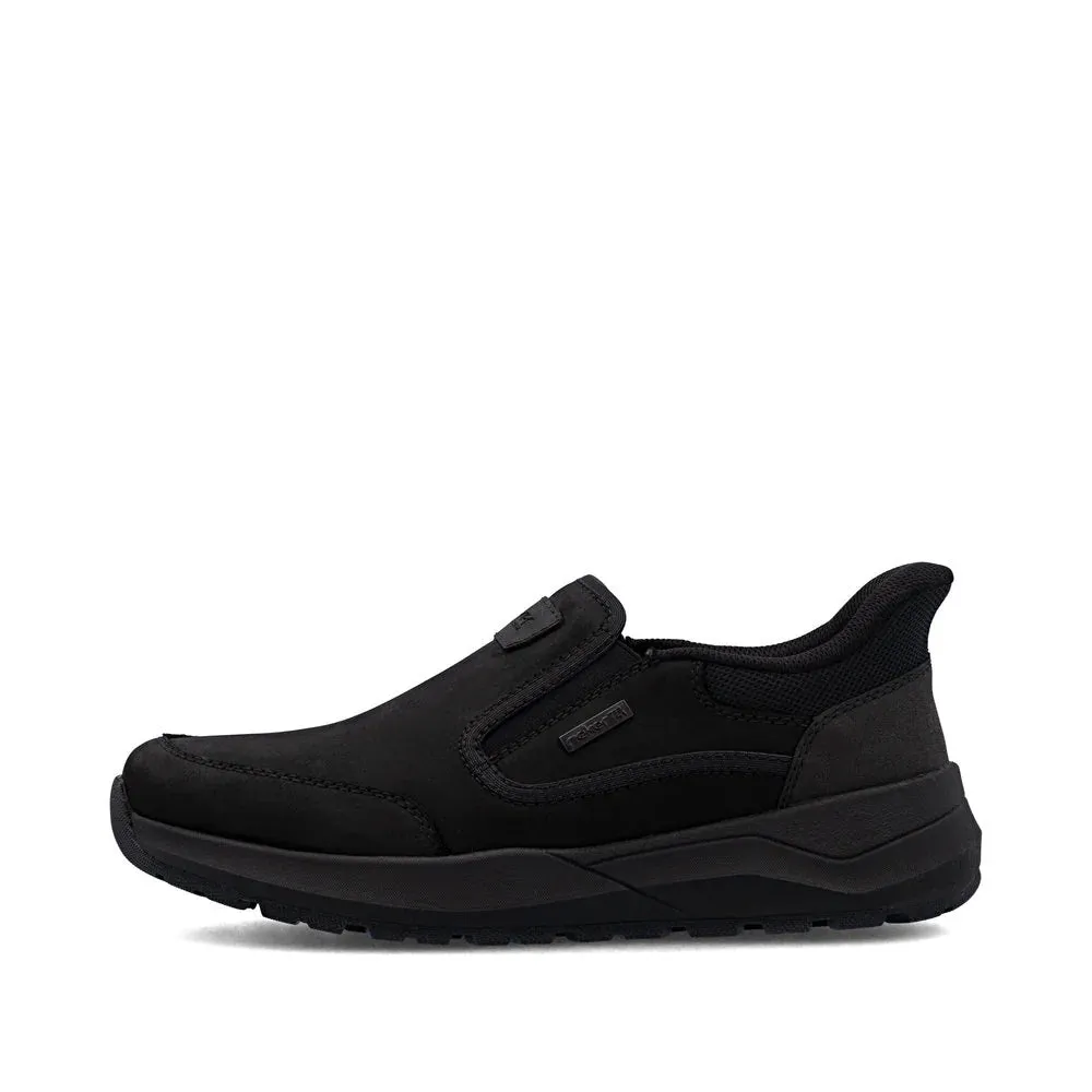 Fit And Go Moist Dry Rieker Men's Thorben 52 Slip On in Schwarz Black