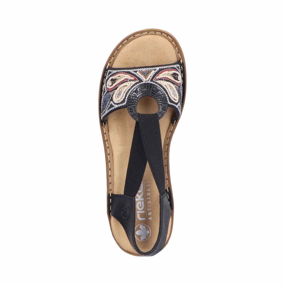 Dynamic Wear Rieker Women's Regina B4 Sandal in Black