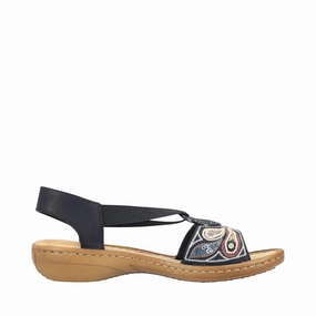 Fashion Ease Cushion Grip Rieker Women's Regina B4 Sandal in Black