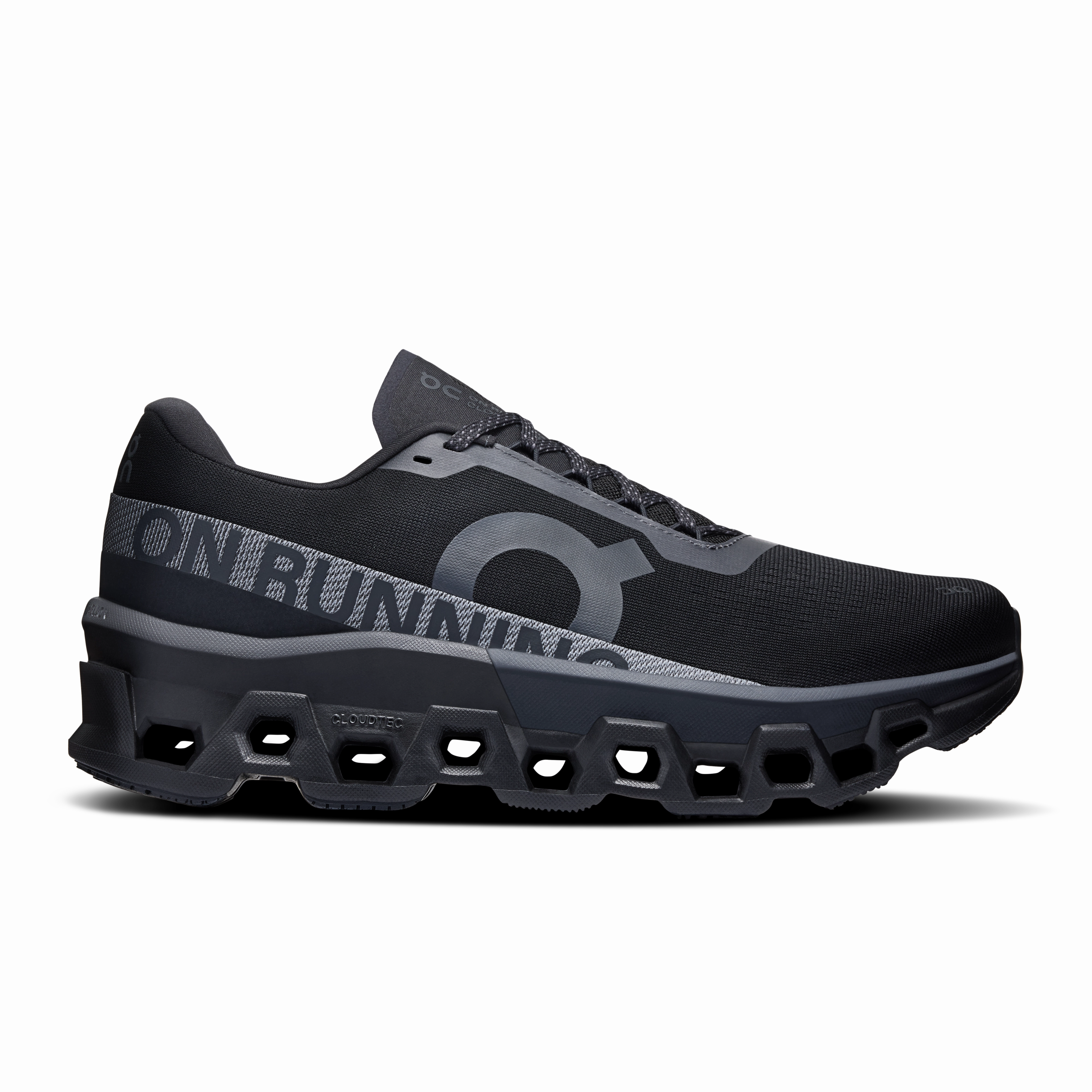 On Running Men's Cloudmonster 2 Shoes - Black / Black Midfoot Lock