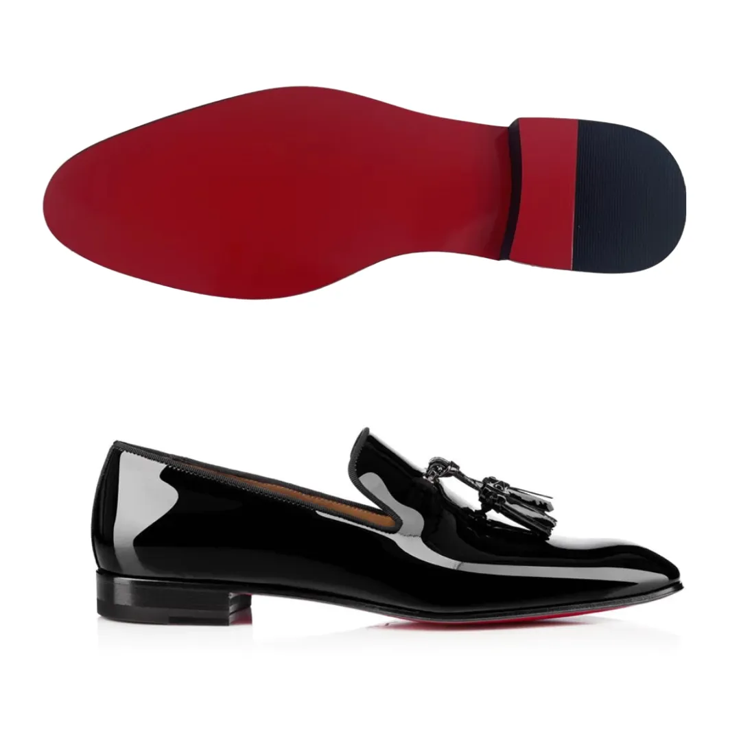 College Trend Rossi P3  - Shiny red bottom sole tassel patent leather loafers for men
