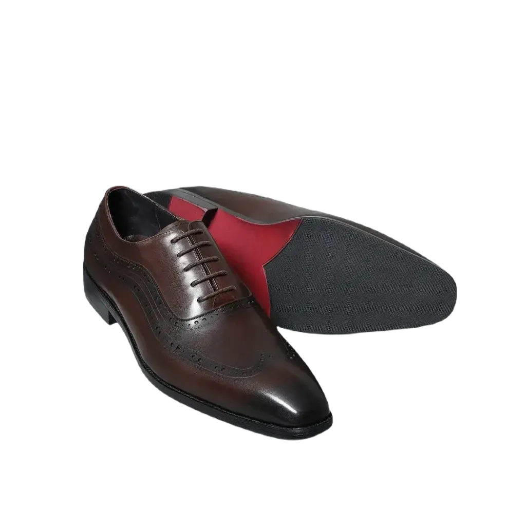 Rosso C2 - Red bottom Genuine leather brogue oxford shoes for men Productivity Look