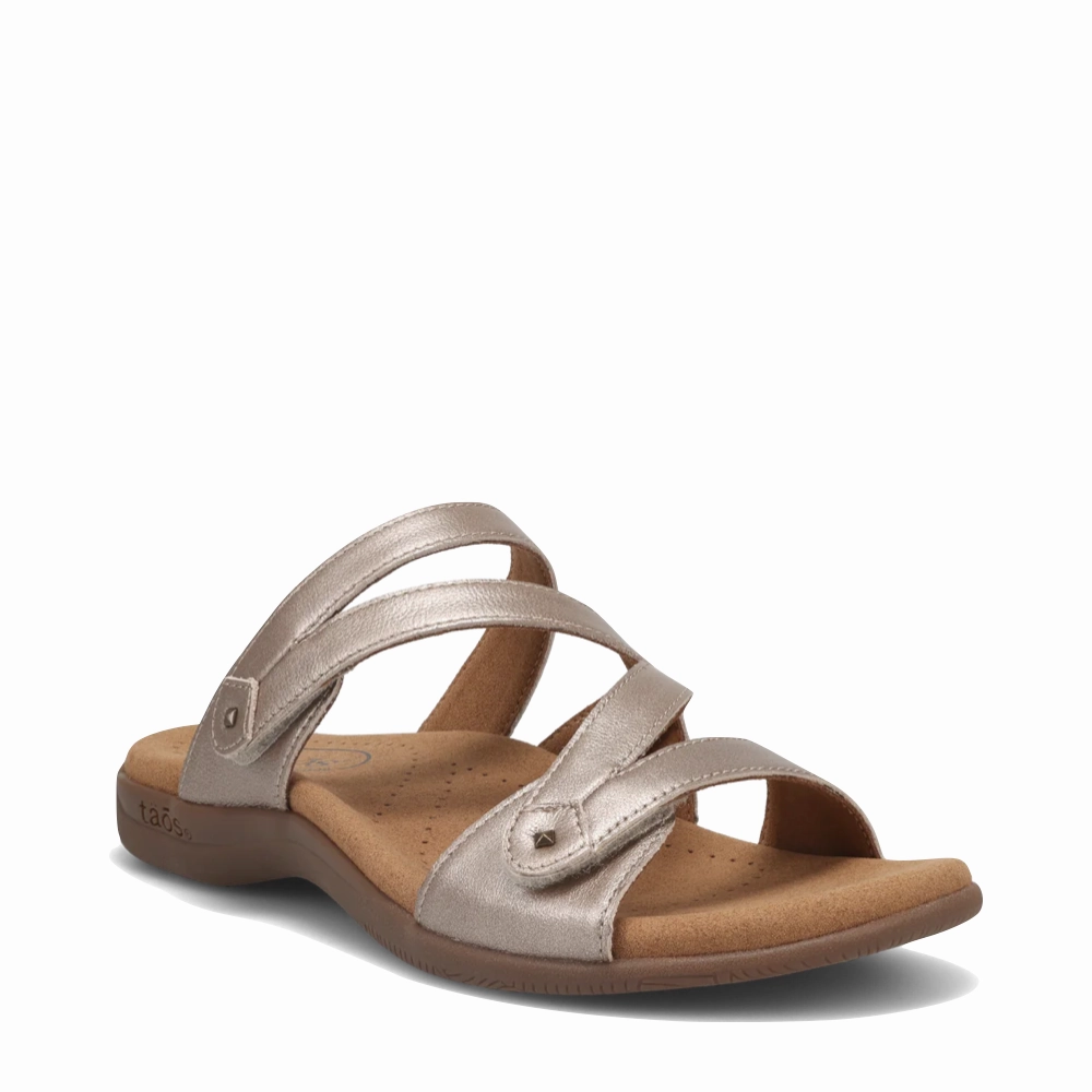 Quick Slide Taos Women's Double U Adjustable Strap Slide Sandal in Champagne