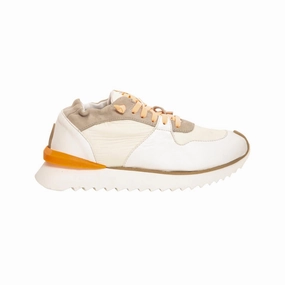 Sophisticated piece Long Wear Ruffle Sneaker In Creme Orange