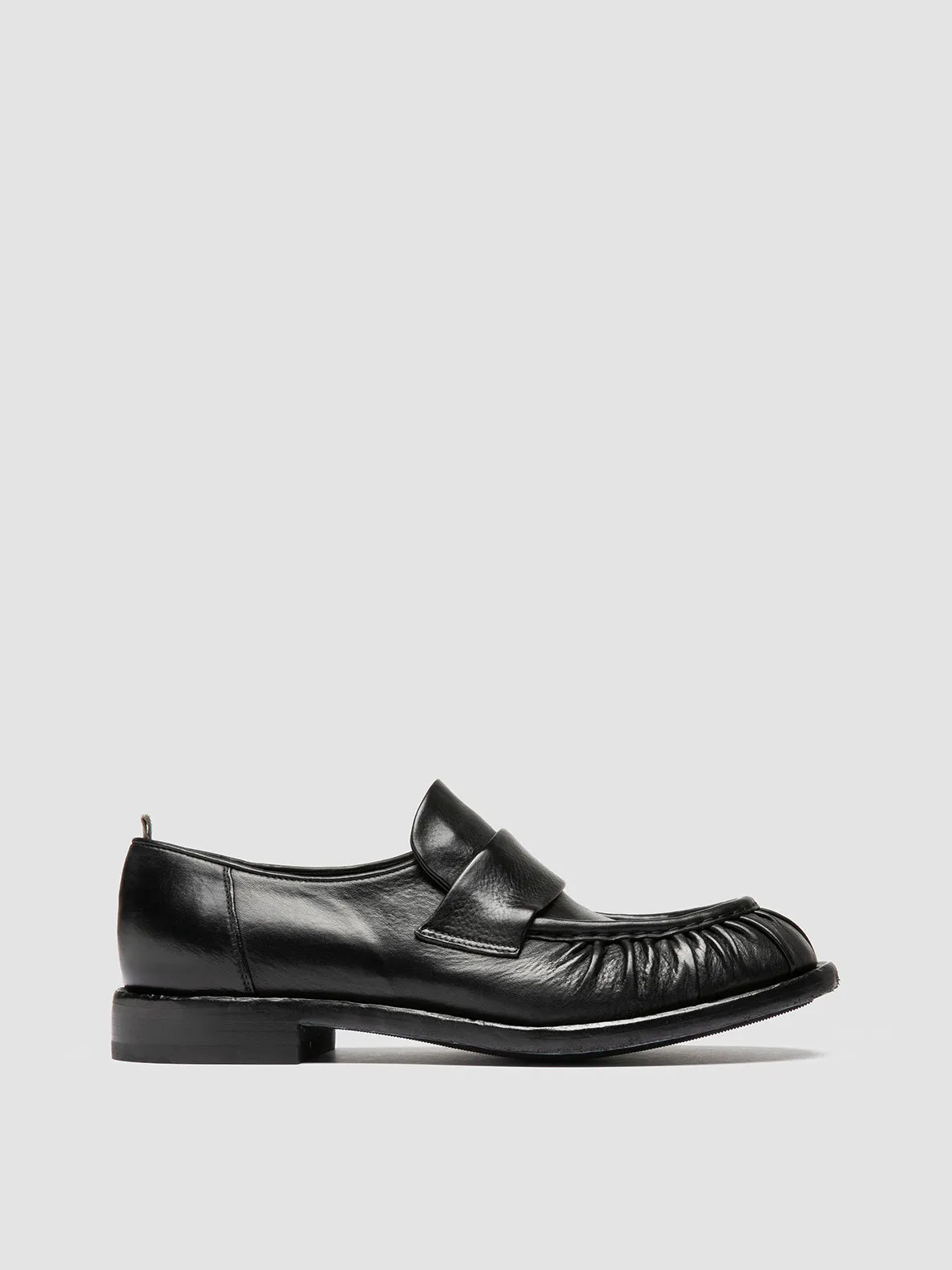 Shady Path RUGGED 009 - Black Leather Penny Loafers