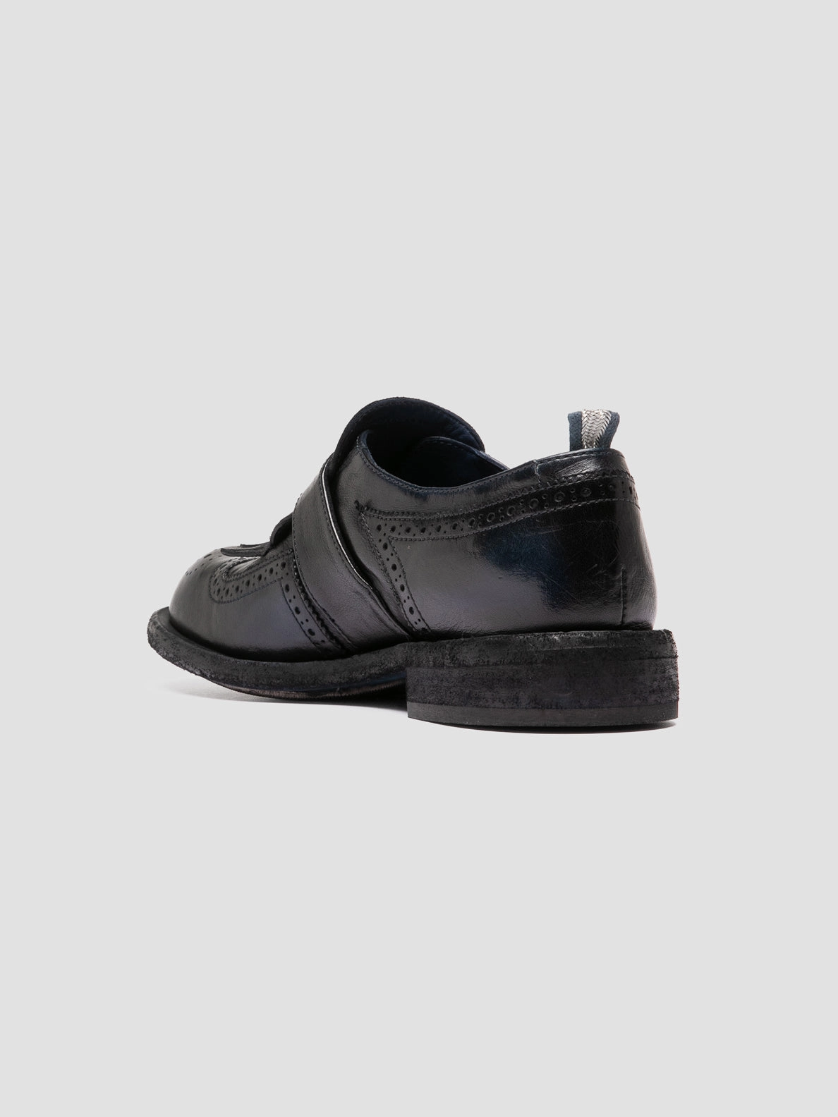 RUGGED 111 - Dark Navy Leather Monk Shoes Custom Work