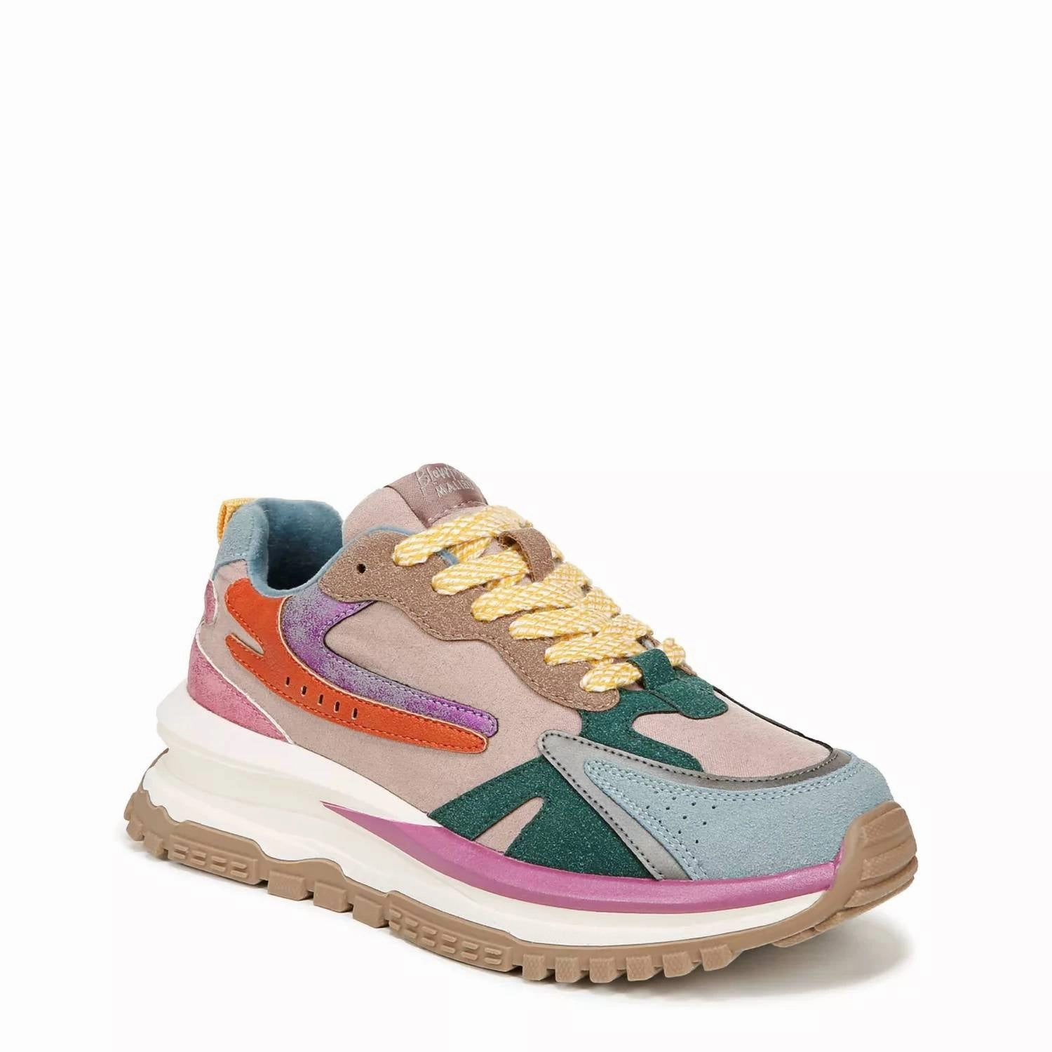 Ground Feel Cold Friendly Women's Color Block Chunky Sneakers In Mauve/whiskey