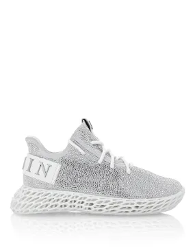 All Fit High Cushioning RUNNER SNEAKERS $KELETON SUEDE WITH STRASS