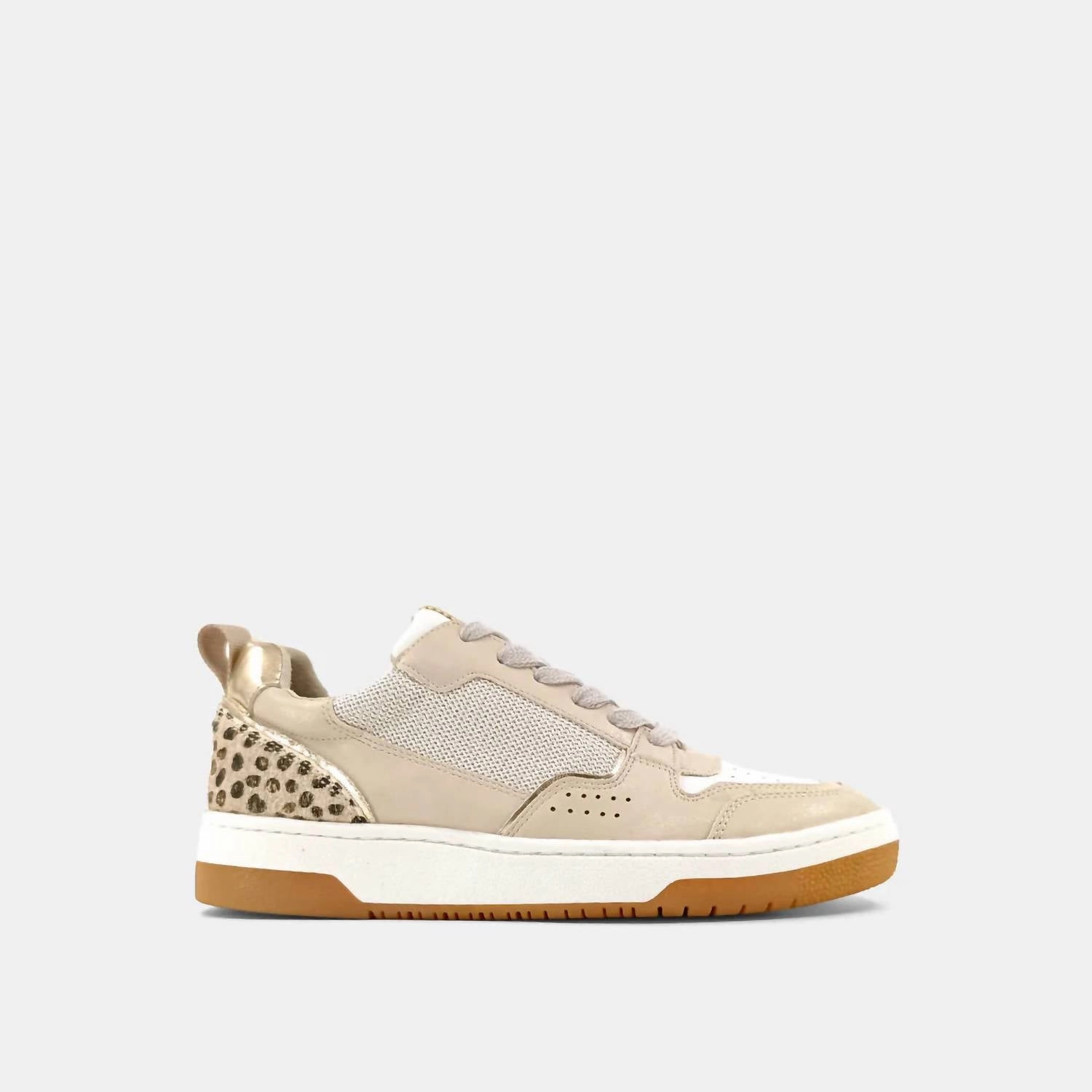 Romi Sneaker In Gold Cheetah High Traction Tread Lateral Stabilizer
