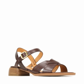 Summer Vacation Shoes Gentle Walk EOS Women's Tega Heeled Sandal in Chestnut