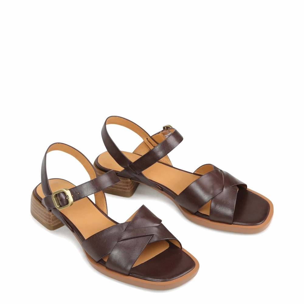 EOS Women's Tega Heeled Sandal in Chestnut Holiday Time