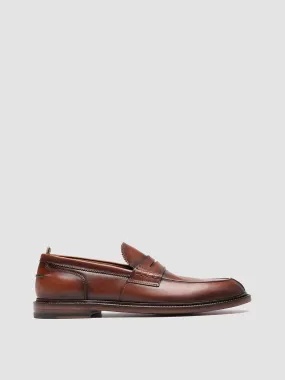 Breathable Loafers Dress Friendly SAX 001 - Brown Leather Penny Loafers