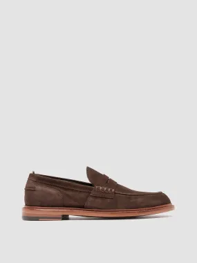SAX 001 - Dark Brown Suede Penny Loafers Urban Flow Lace Up