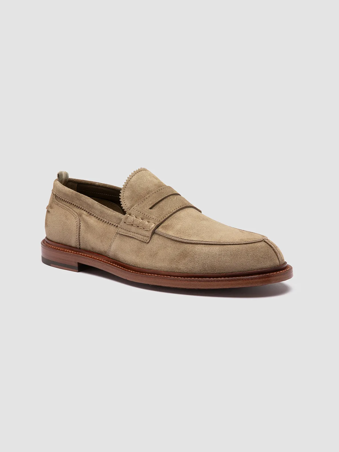 Slip On SAX 001 - Taupe Suede Penny Loafers
