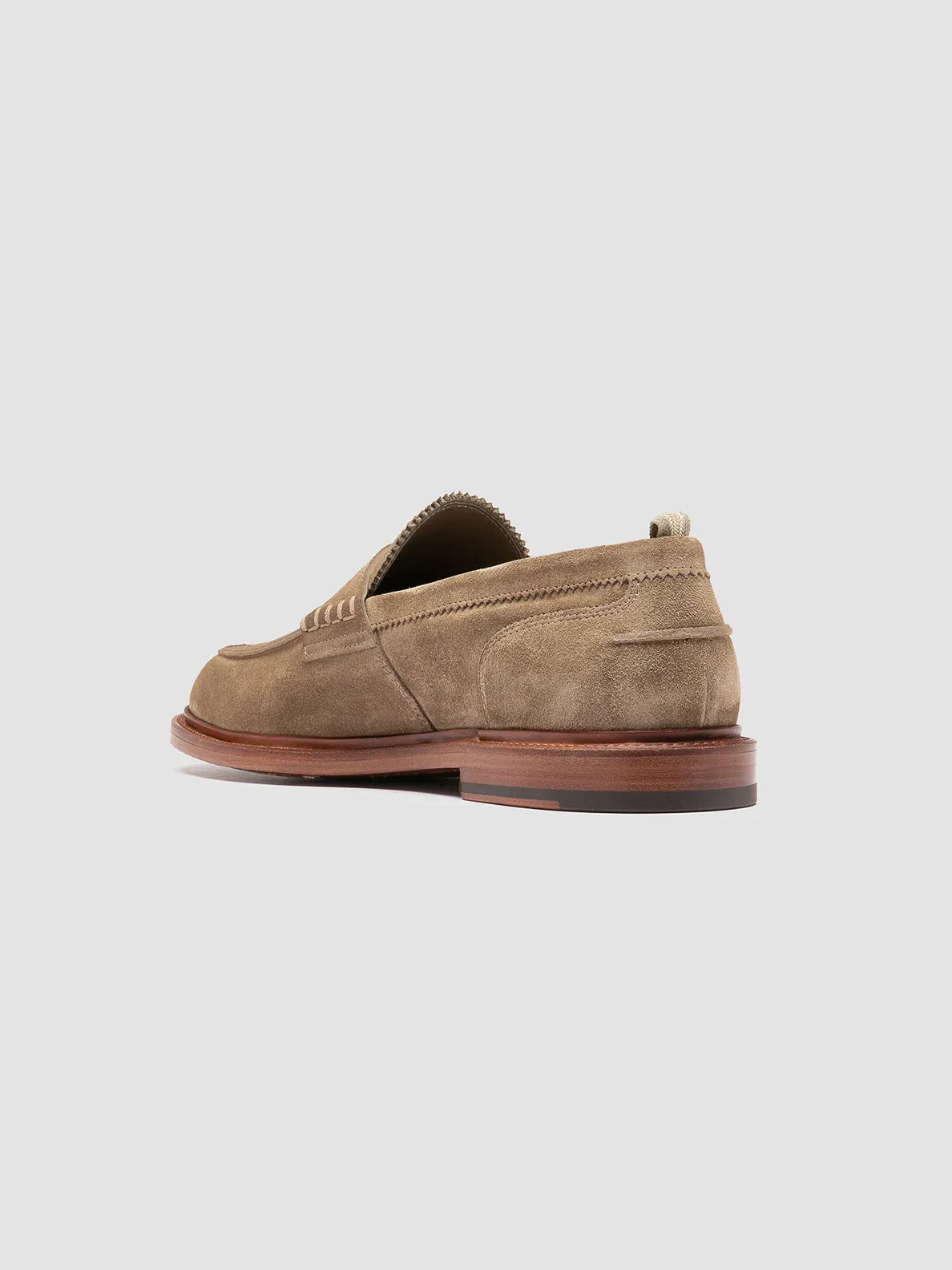 SAX 001 - Taupe Suede Penny Loafers Meet Time Supportive Heel