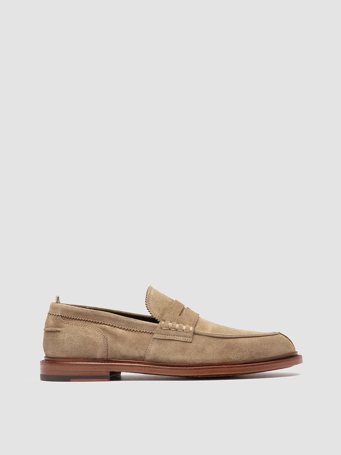 Casual Slip-on Walking Shoes SAX 001 - Taupe Suede Penny Loafers