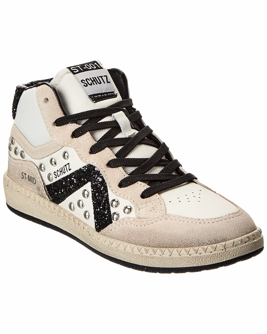 Walking Vibe SCHUTZ St Mid Rock Leather High-Top Sneaker