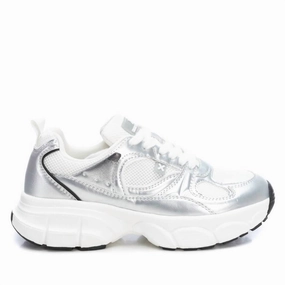 Dynamic Lateral Support Women's 143260 Round Toe Sneakers In Silver
