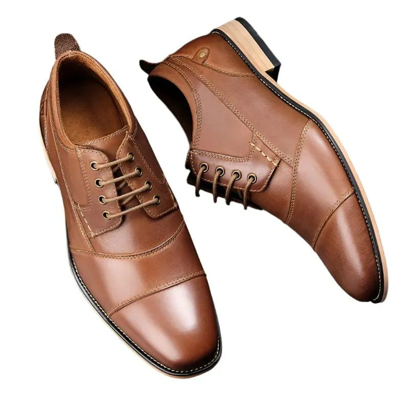 Lined interior the Albrese -  Men's  Captoe Leather Dress Shoes