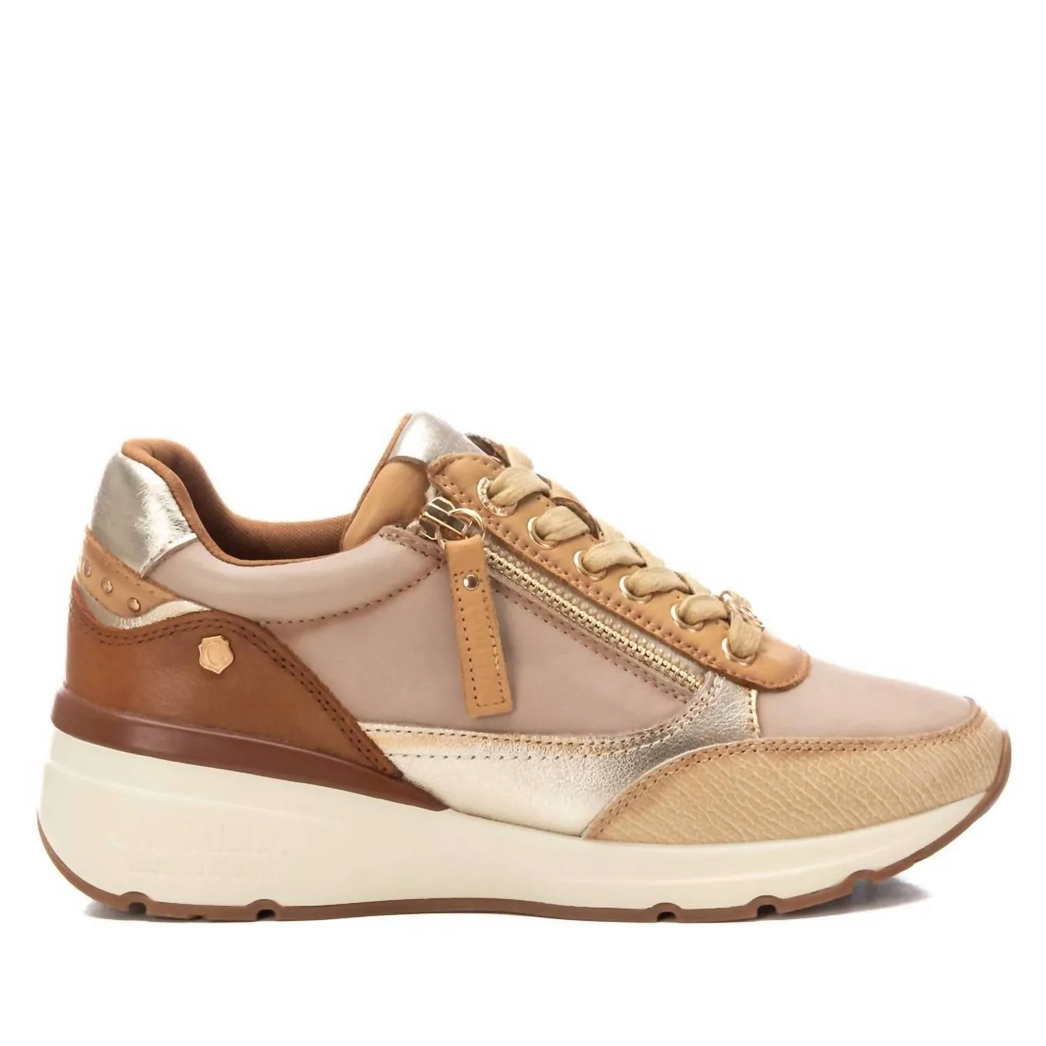 Daily Moves Multi   Purpose Women's Leather Sneakers In Beige