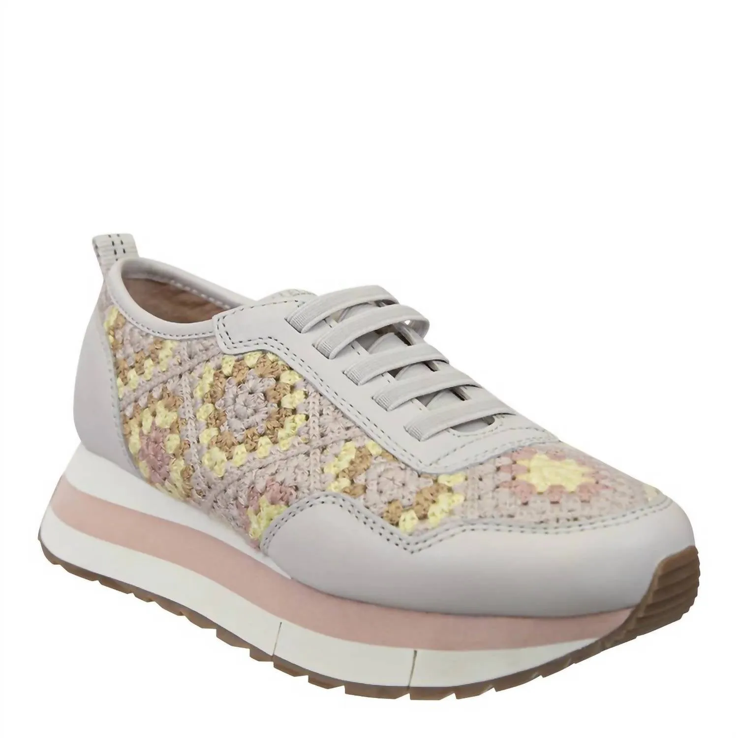 Soft Leather Women's Kinetic Platform Sneakers In Patchwork