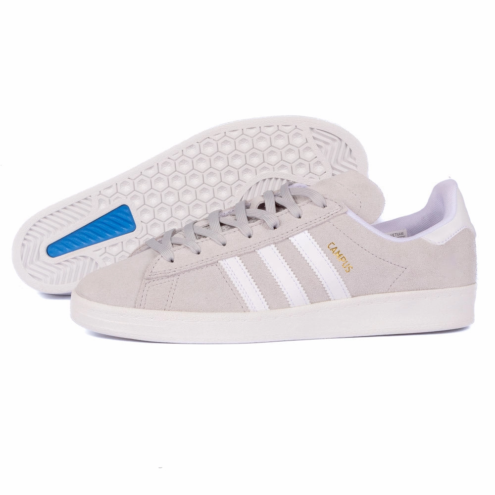 Adidas - Campus ADV (Grey Two / Cloud White / Gold Metallic) Affordable Customizable Lace Closure