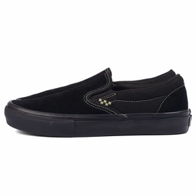 Vans - Skate Slip-On (Black/Olive Green) Bounce Response Engine Friction Reduced Interior