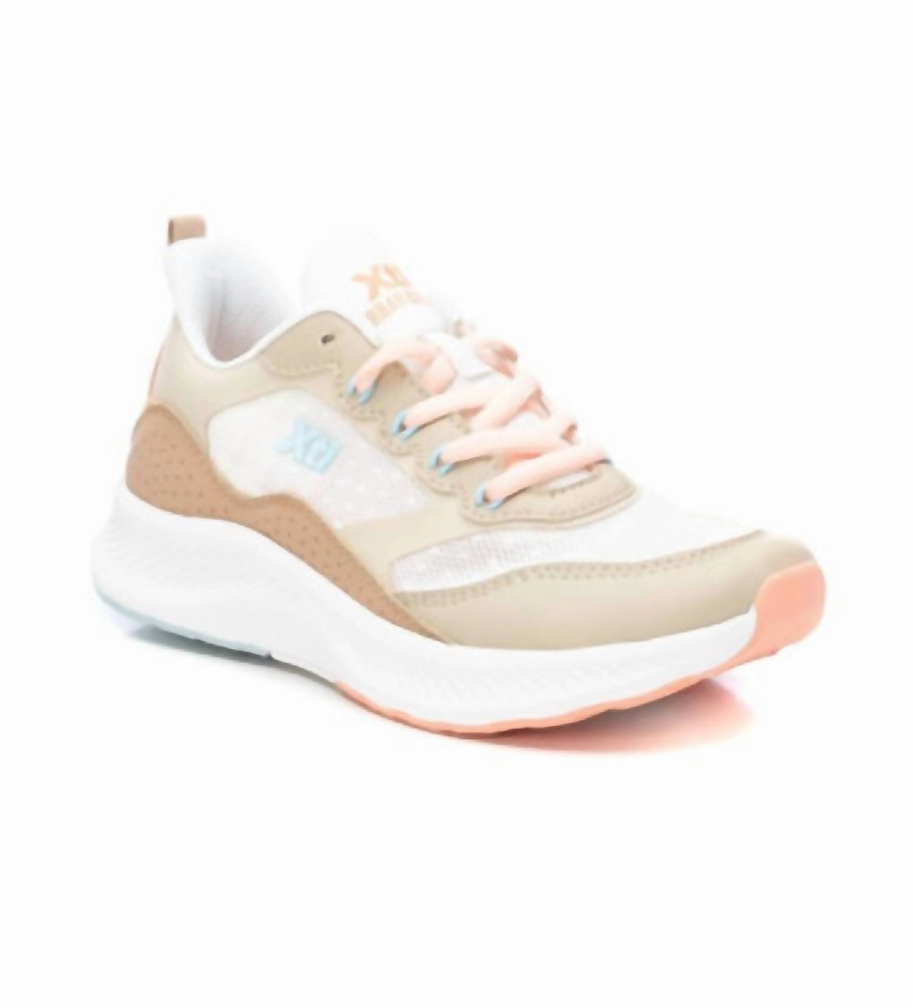 Women's Lace-Up Sneakers In Beige Maximum arch Torsional Stability Plate