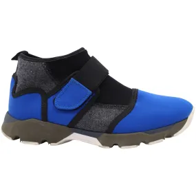 Marni Stretch Fabric Sock Velcro Sneakers in Blue Neoprene Ergo Touch