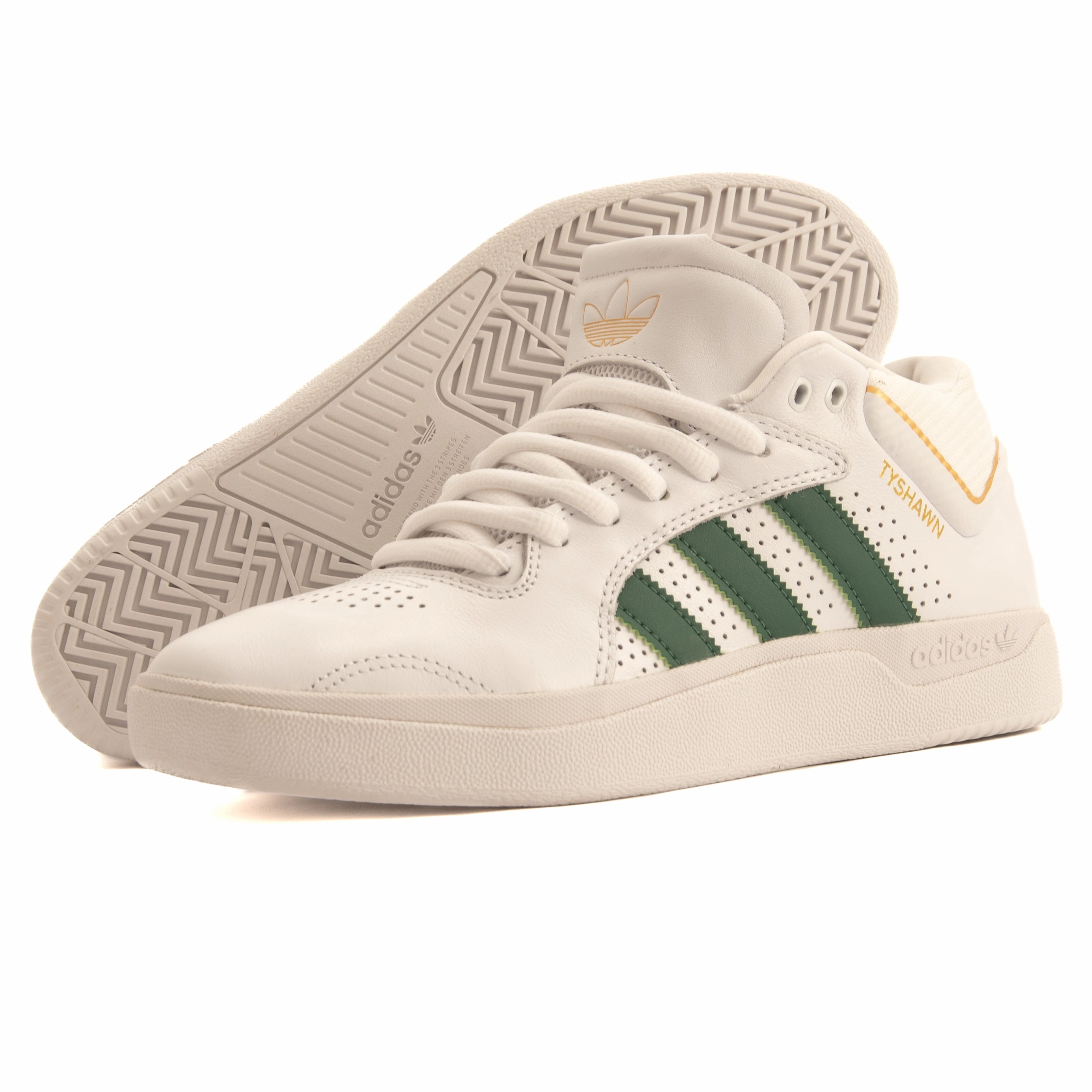Adidas - Tyshawn (White/Dark Green/Blue Bird) Ventilated Airflow well - cushioned