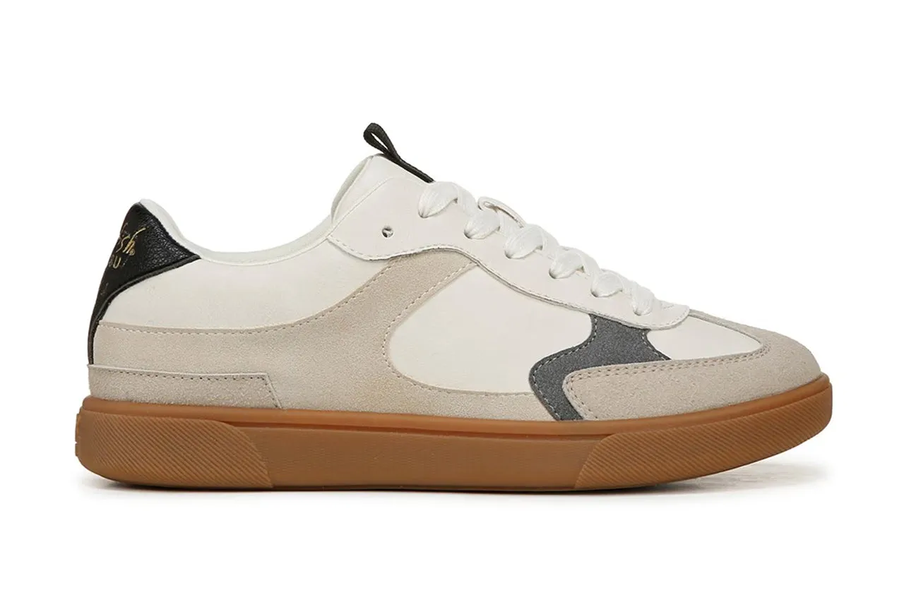 Recycled Material Design Blowfish Malibu Womens White Lace-Up Sneakers - Tastic