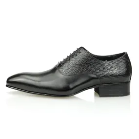 simaya - leather oxford dress shoes. textured detailing. Big sizes. Breathable Feel Working Professional