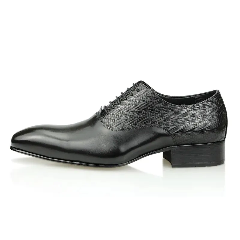 simaya - leather oxford dress shoes. textured detailing. Big sizes. Professional Appeal Reliable Durability