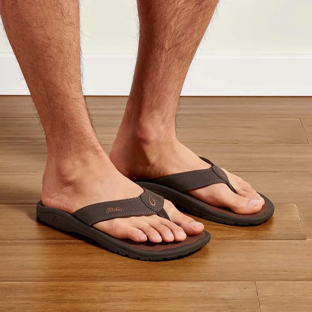 Olukai Men's Ohana Thong Sandal in Dark Java Oasis Hike