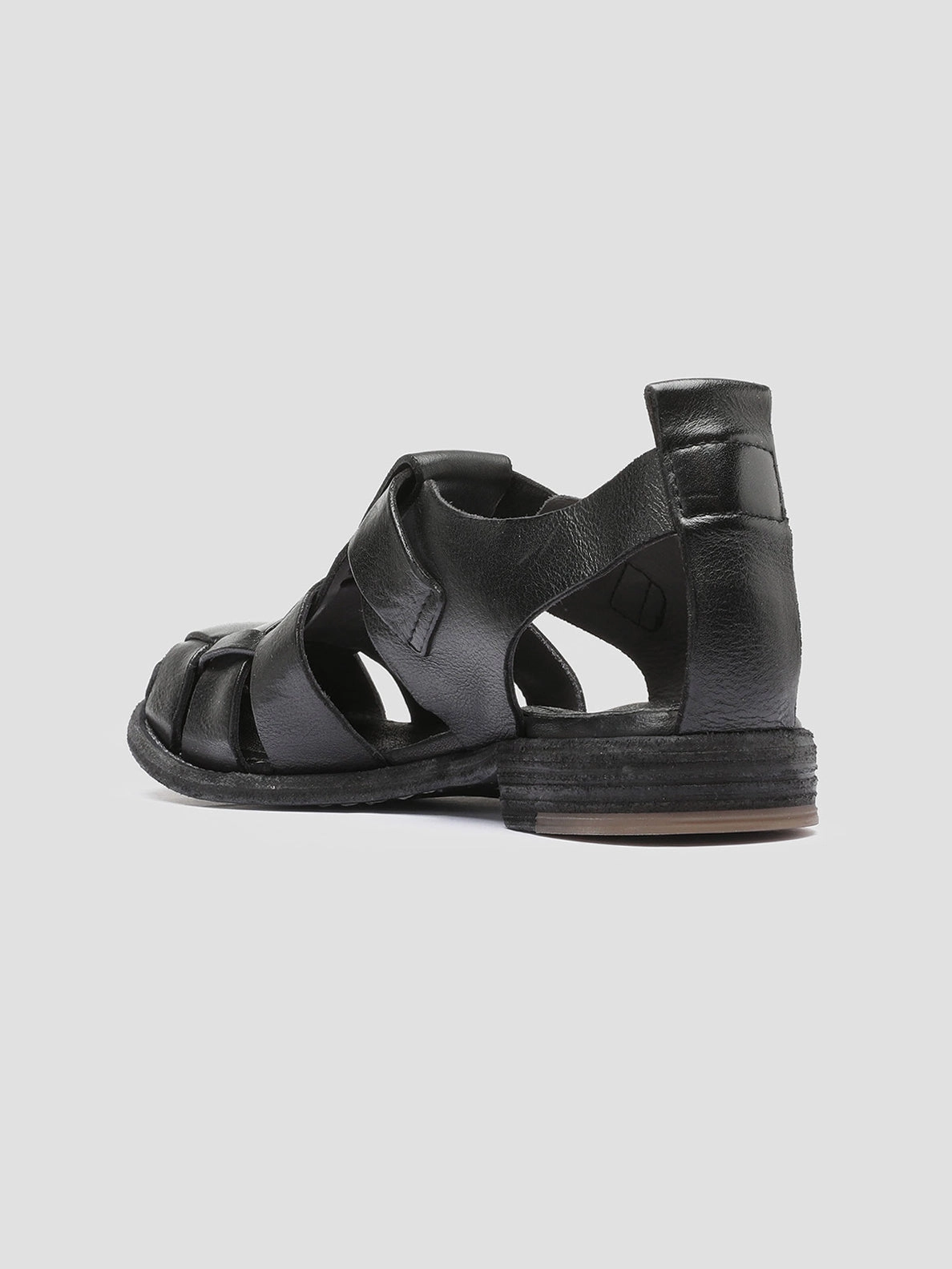 Stylish Non Slip Outsole Grip LEXIKON 536 - Black Leather Sandals
