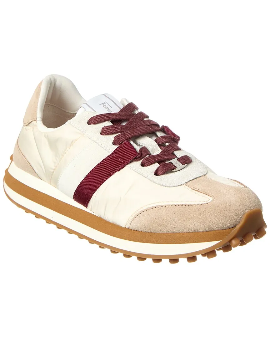 Ferragamo Iulia Nylon & Suede Sneaker Orthopedic Friendly Fit