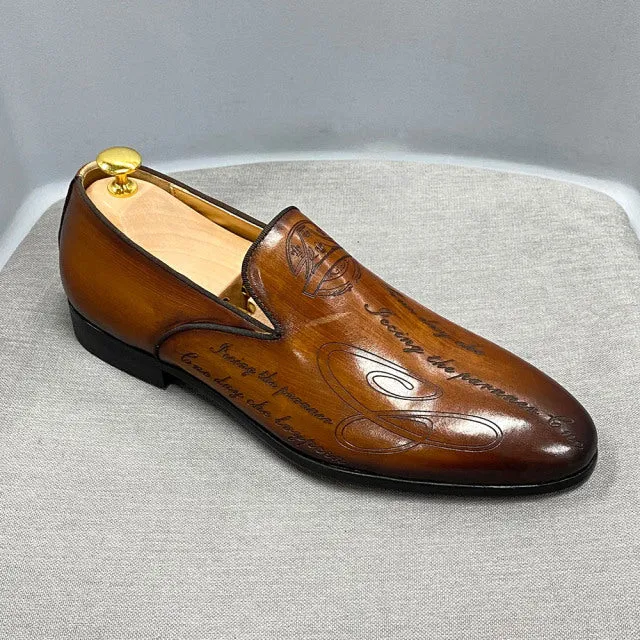 The Napul - Italian Style Hand Painted Leather Loafers Smooth Path