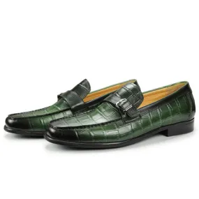 Step Calm Easy On/Off The Coccodrillo - Alligator print Leather Loafers for Men