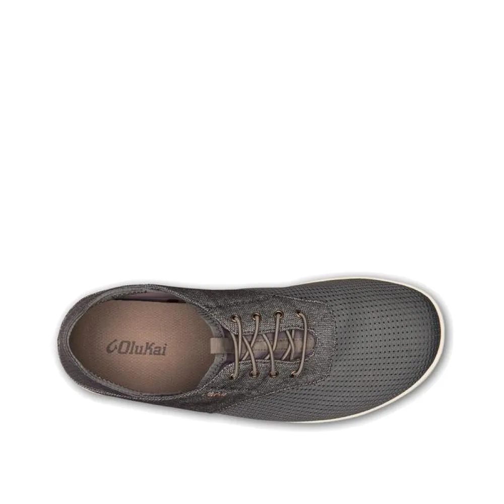 High Top Design OluKai Men's Nohea Moku Mesh Slip On in Charcoal