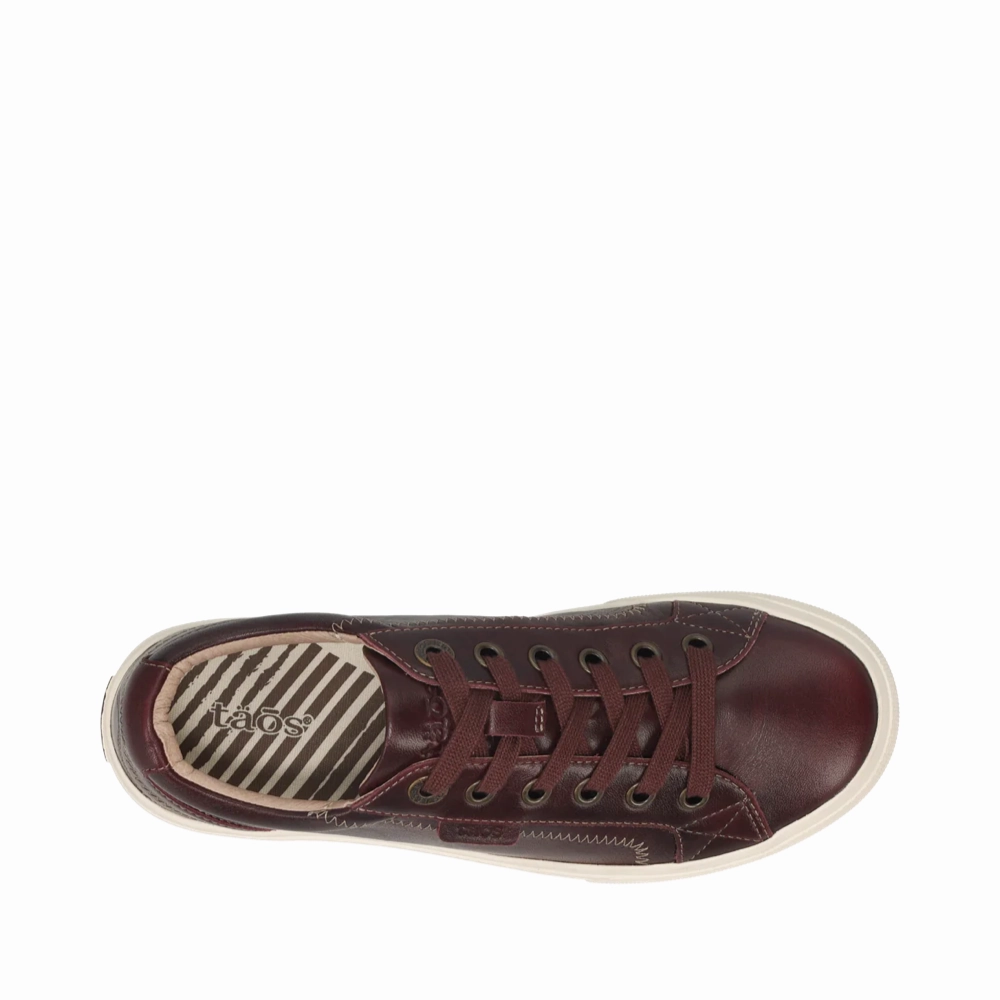 Core Fit Taos Women's Plim Soul Lux Leather Sneaker in Merlot