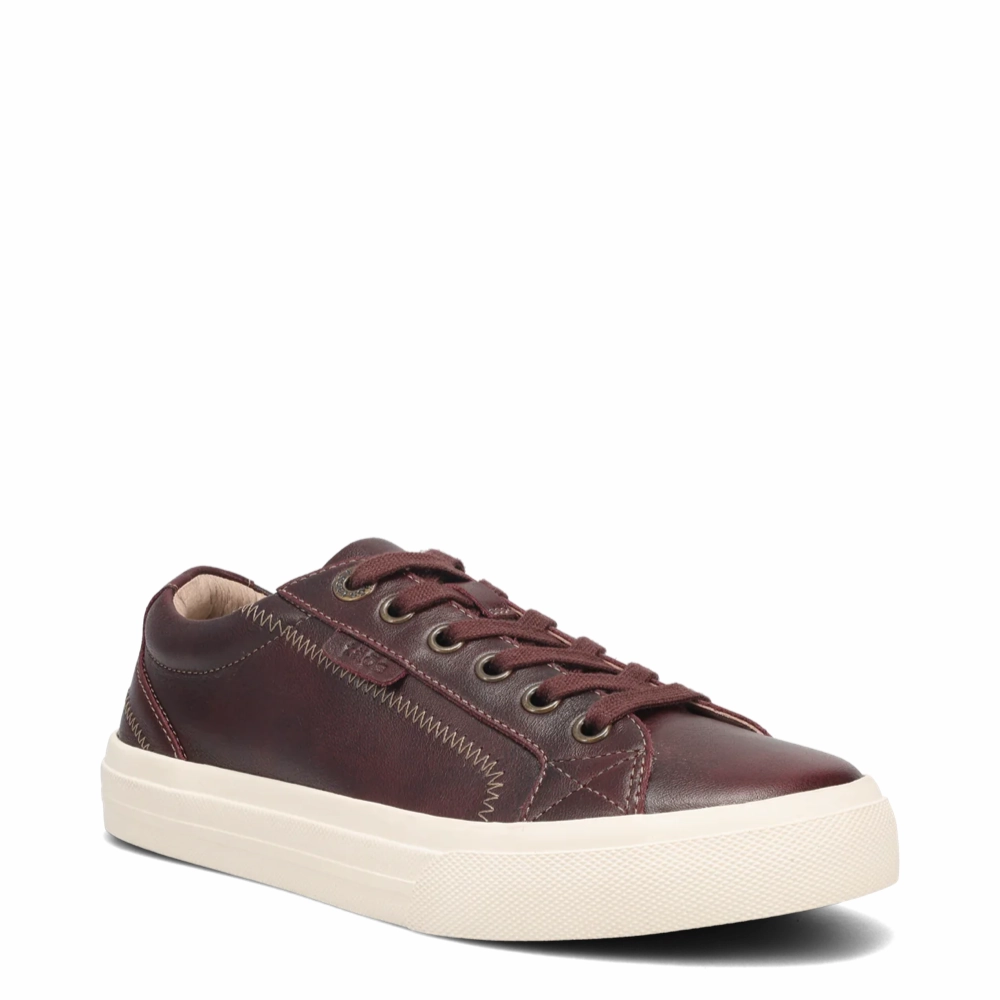 Live Soft Taos Women's Plim Soul Lux Leather Sneaker in Merlot