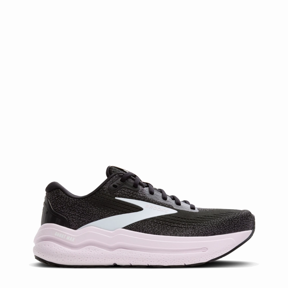 Herd Hike Brooks Women's Ghost Max 2 Sneaker in Black/White/Orchid Ice