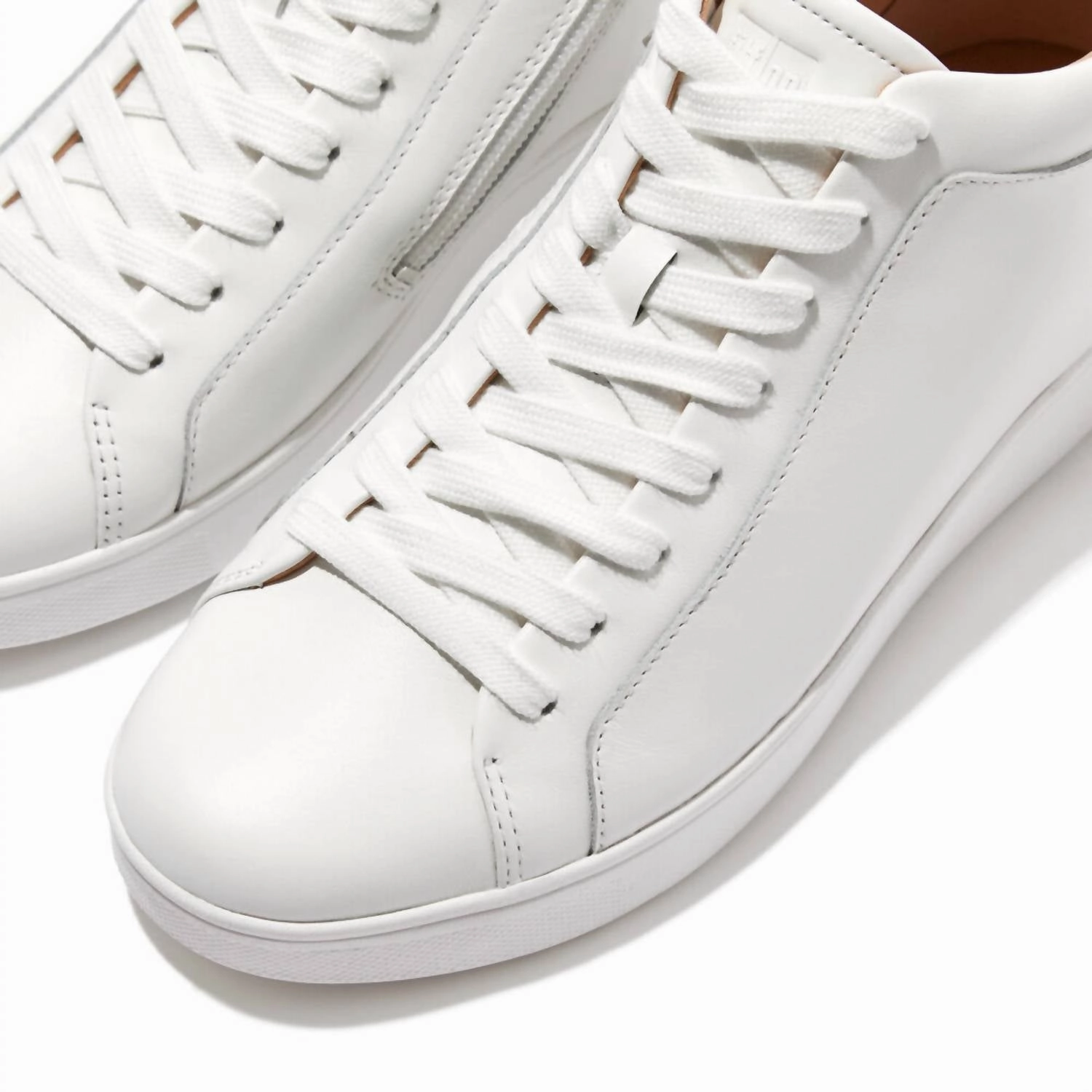 Women's Rally High Top Lace-Up Leather Sneaker With Zipper In White Daily Travel