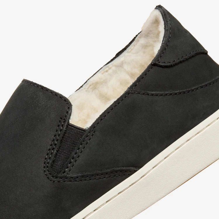 OluKai Women's Pehuea Cozy Sneaker in Lava Rock / Lava Rock Clean Surface