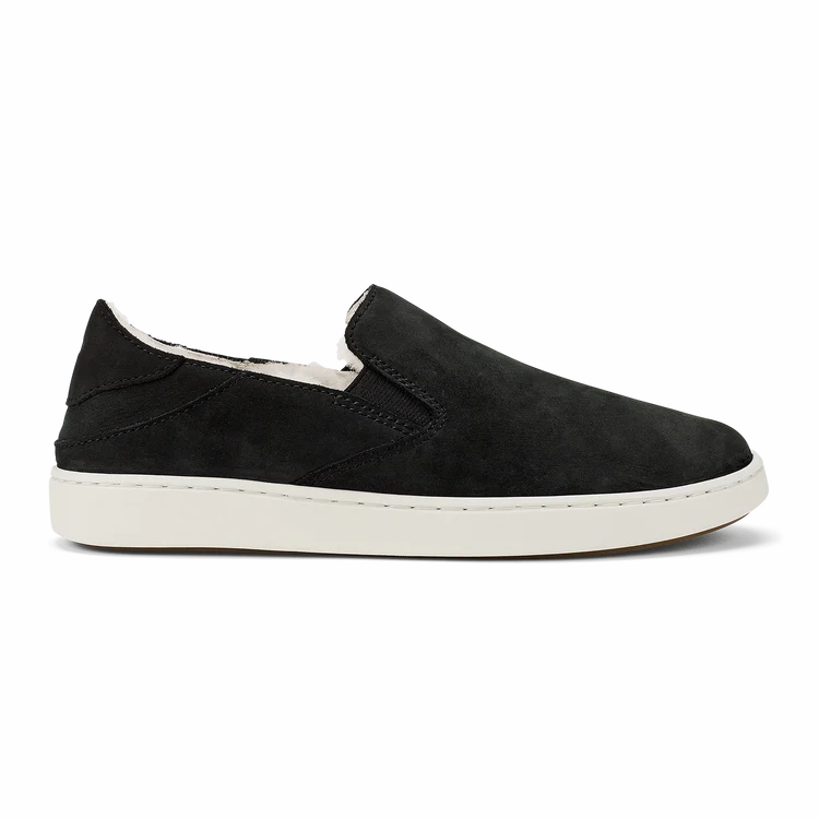 OluKai Women's Pehuea Cozy Sneaker in Lava Rock / Lava Rock Stable Feel Indoor Ready