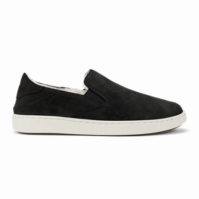 OluKai Women's Pehuea Cozy Sneaker in Lava Rock / Lava Rock Stable Feel Indoor Ready