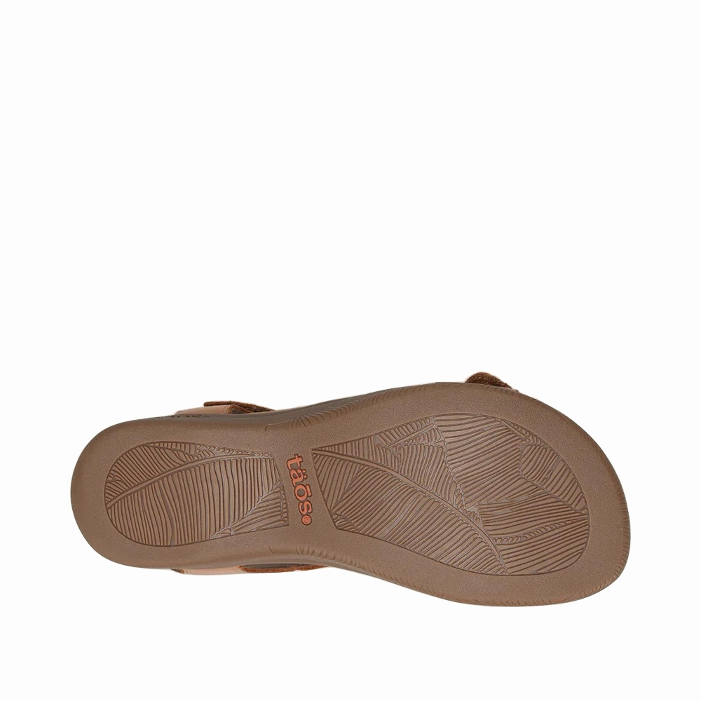 Anti   Slip Feature Taos Women's The Show Leather Sandal in Caramel